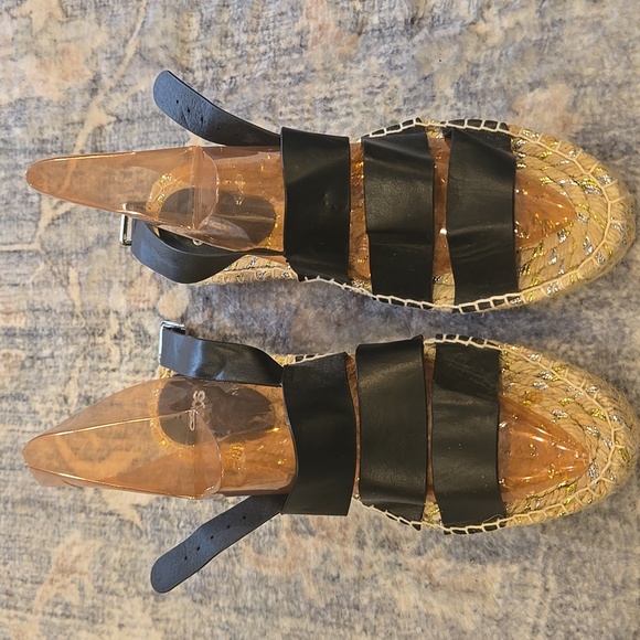 ASOS Shoes - Asos Black Faux Leather Espadrille Sandal  Sz 7